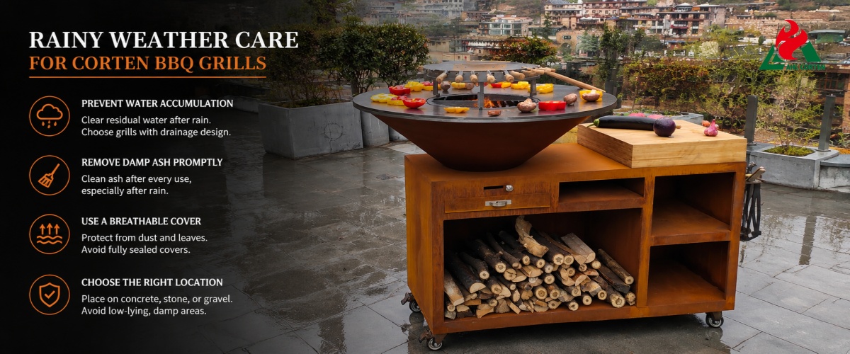Precautions for Using and Maintaining Corten BBQ Grills in Rainy Weather